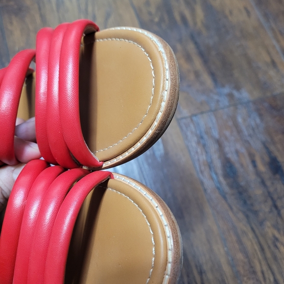 Madewell Red Leather Maddie Slides Sandals size 8 - Picture 6 of 9